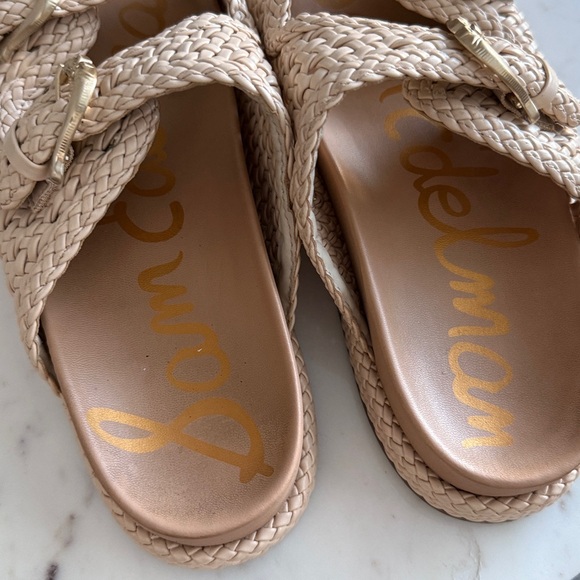 Sam Edelman Woven Double Buckle Platform Sandals Size 8.5 - Picture 6 of 9